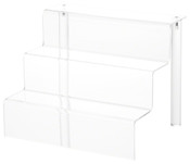 Plymor Clear Acrylic 3-Step Display Stairs, 7.75" H x 10" W x 8" D
