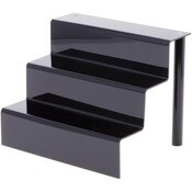 Plymor Black Acrylic 3-Step Display Stairs, 7.75" H x 10" W x 8" D