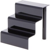 Plymor Black Acrylic 3-Step Display Stairs, 6.25" H x 6" W x 6.5" D