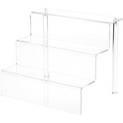 Plymor Clear Acrylic 3-Step Display Stairs, 9.5" H x 12" W x 9.5" D