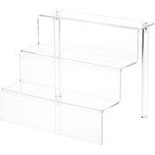 Plymor Clear Acrylic 3-Step Display Stairs, 9.5" H x 12" W x 9.5" D
