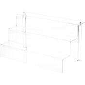 Plymor Clear Acrylic 3-Step Display Stairs, 9.5" H x 18" W x 9.5" D