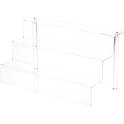 Plymor Clear Acrylic 3-Step Display Stairs, 9.5" H x 18" W x 9.5" D