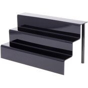 Plymor Black Acrylic 3-Step Display Stairs, 9.5" H x 18" W x 9.5" D
