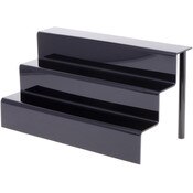 Plymor Black Acrylic 3-Step Display Stairs, 9.5" H x 18" W x 9.5" D