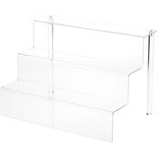Plymor Clear Acrylic 3-Step Display Stairs, 12.25" H x 18" W x 12.25" D