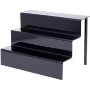 Plymor Black Acrylic 3-Step Display Stairs, 12.25" H x 18" W x 12.25" D