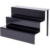 Plymor Black Acrylic 3-Step Display Stairs, 12.25" H x 18" W x 12.25" D