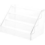 Plymor Clear Acrylic 4-Step Open Front Display Stairs, 18.25" W x 12.375" D x 12.375" H