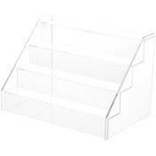 Plymor Clear Acrylic 4-Step Open Front Display Stairs, 18.25" W x 12.375" D x 12.375" H