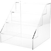 Plymor Clear Acrylic 4-Step Open Front Display Stairs, 12.375" W x 12.375" D x 12.375" H