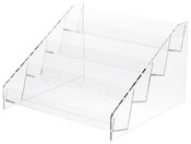 Plymor Clear Acrylic Tilted-Back Flanged Display Stairs, 6.5" H x 10.25" W x 10" D