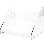 Plymor Clear Acrylic Flanged Display Stairs, 9" H x 12.5" W x 9.25" D