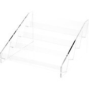 Plymor Clear Acrylic Tilted-Back Flanged Display Stairs, 6.75" H x 12.5" W x 11.5" D