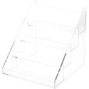 Plymor Clear Acrylic Flanged Display Stairs, 10" H x 10.1875" W x 11" D