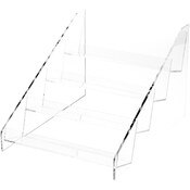 Plymor Clear Acrylic Tilted-Back Flanged Display Stairs, 8.5" H x 10.5" W x 13.75" D