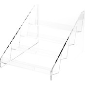 Plymor Clear Acrylic Tilted-Back Flanged Display Stairs, 8.5" H x 10.5" W x 13.75" D
