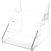Plymor Clear Acrylic Flanged Display Stairs, 13" H x 12.25" W x 13" D