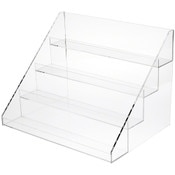 Plymor Clear Acrylic Flanged Display Stairs, 13" H x 18" W x 13" D