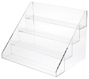 Plymor Clear Acrylic Flanged Display Stairs, 13" H x 18" W x 13" D