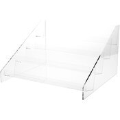 Plymor Clear Acrylic Tilted-Back Flanged Display Stairs, 10.5" H x 18.5" W x 16.75" D