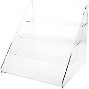 Plymor Clear Acrylic Flanged Display Stairs, 17.5" H x 19" W x 17.5" D