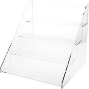 Plymor Clear Acrylic Flanged Display Stairs, 17.5" H x 19" W x 17.5" D