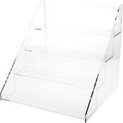 Plymor Clear Acrylic Flanged Display Stairs, 17.5" H x 19" W x 17.5" D