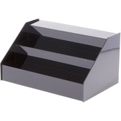 Plymor Black Acrylic 3-Step Open Front Display Stairs, 8" H x 12.25" W x 6.5" D