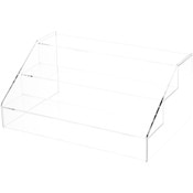 Plymor Clear Acrylic 3-Step Open Front Display Stairs, 9.25" H x 14.25" W x 6.5" D