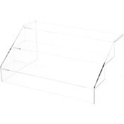 Plymor Clear Acrylic 3-Step Open Front Display Stairs, 9.25" H x 14.25" W x 6.5" D