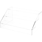 Plymor Clear Acrylic 3-Step Open Front Display Stairs, 9.25" H x 14.25" W x 6.5" D