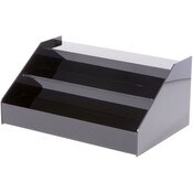 Plymor Black Acrylic 3-Step Open Front Display Stairs, 9.25" H x 14.25" W x 6.5" D