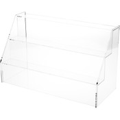 Plymor Clear Acrylic 3-Step Open Front Display Stairs, 11" H x 18.5" W x 7.75" D