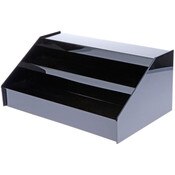 Plymor Black Acrylic 3-Step Open Front Display Stairs, 11" H x 18.5" W x 7.75" D