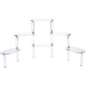 Plymor Clear Acrylic Oval 6-Platform Multi-Item Display Riser, 10.25" H x 26" W