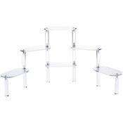 Plymor Clear Acrylic Oval 6-Platform Multi-Item Display Riser, 10.25" H x 26" W