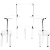 Plymor Clear Acrylic Oval 6-Platform Multi-Item Display Riser, 14.75" H x 30" W