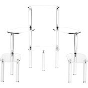 Plymor Clear Acrylic Oval 6-Platform Multi-Item Display Riser, 14.75" H x 30" W
