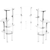 Plymor Clear Acrylic Oval 12-Platform Multi-Item Display Riser, 14.75" H x 55" W