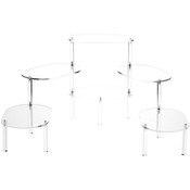 Plymor Clear Acrylic Oval 6-Platform Multi-Item Display Riser, 14" H x 49" W
