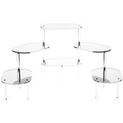 Plymor Acrylic Oval 6-Platform Multi-Item Display Riser (Mirrored), 14" H x 49" W