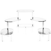 Plymor Acrylic Oval 6-Platform Multi-Item Display Riser (Mirrored), 14" H x 49" W