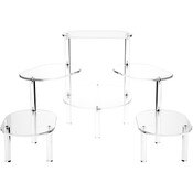 Plymor Clear Acrylic Oval 6-Platform Multi-Item Display Riser, 19" H x 62" W