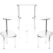 Plymor Clear Acrylic Oval 6-Platform Multi-Item Display Riser, 25" H x 62" W
