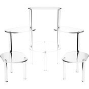 Plymor Clear Acrylic Oval 6-Platform Multi-Item Display Riser, 25" H x 62" W