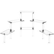 Plymor Acrylic Rectangular 6-Platform Multi-Item Display Riser (Mirrored), 10.25" H x 26" W