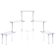 Plymor Clear Acrylic Rectangular 6-Platform Multi-Item Display Riser, 18.75" H x 39" W