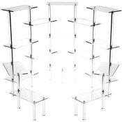 Plymor Clear Acrylic Rectangular 17-Platform Multi-Item Display Riser, 24" H x 73" W