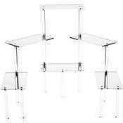 Plymor Acrylic Rectangular 6-Platform Multi-Item Display Riser (Mirrored), 18.75" H x 39" W
